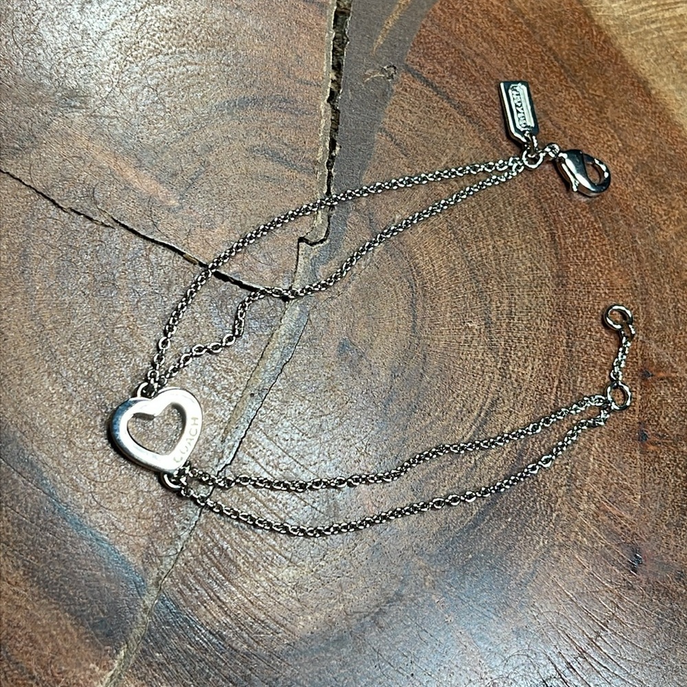 RARE COACH OPEN HEART DOUBLE STRAND BRACELET - Picture 6 of 7